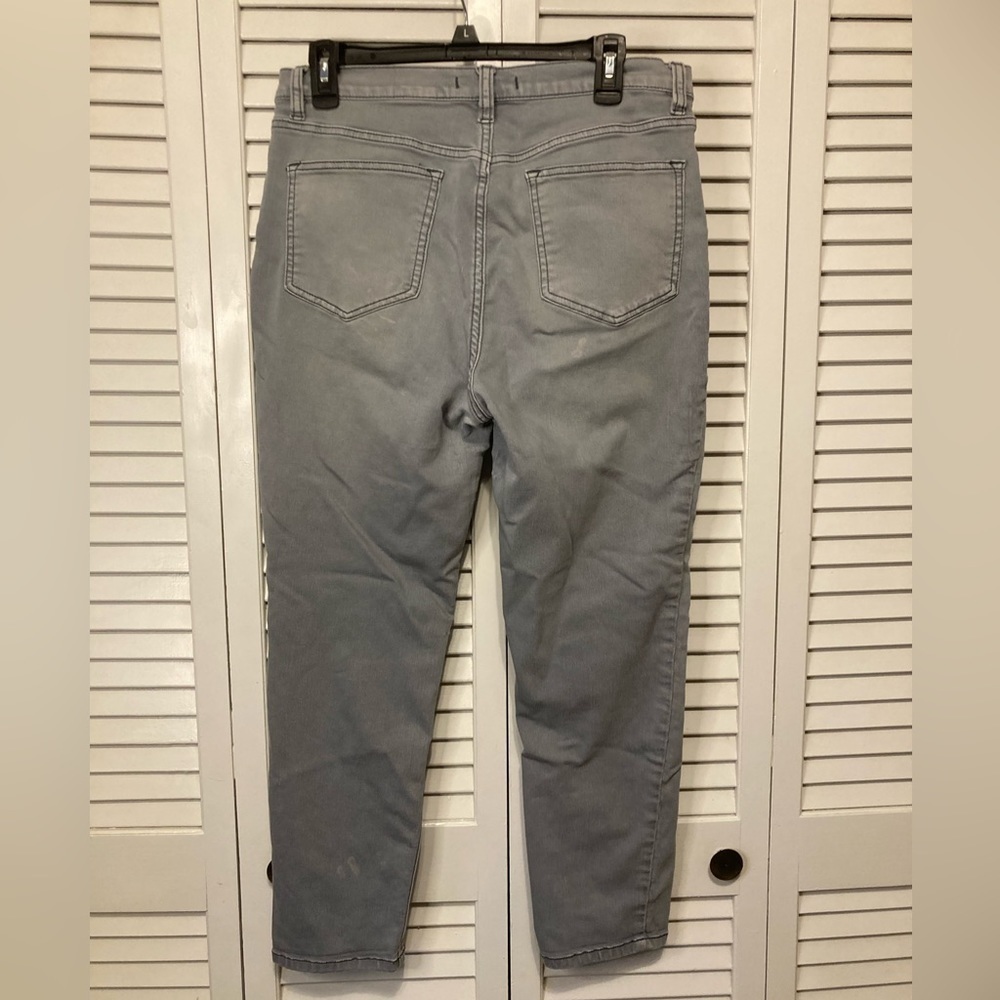 Free People Faded Gray 27 Stretch Skinny Crop Normcore Jeans Size 30 - Picture 7 of 16